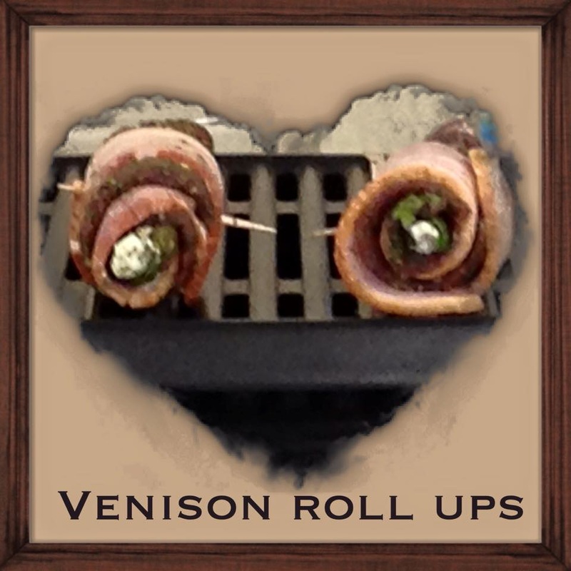 seasoned venison bacon and cream cheese roll ups