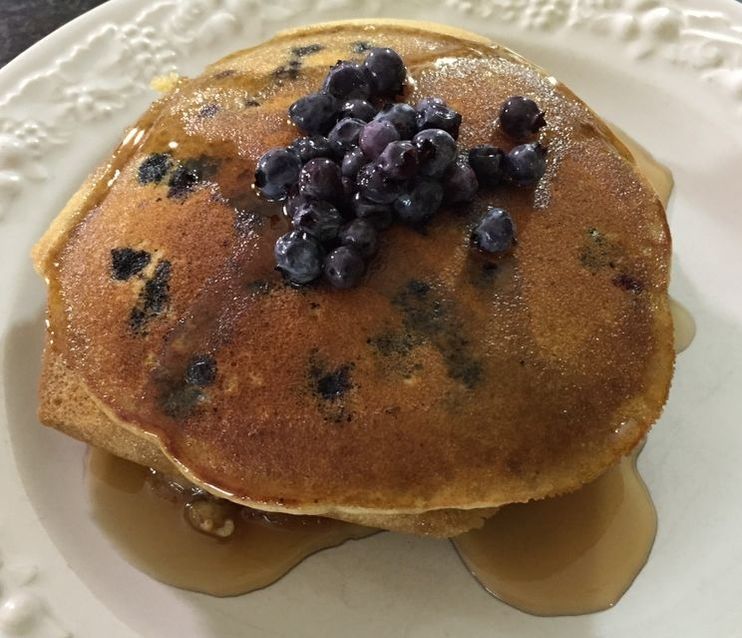 Homemade blueberry pumpkin pancake recipe